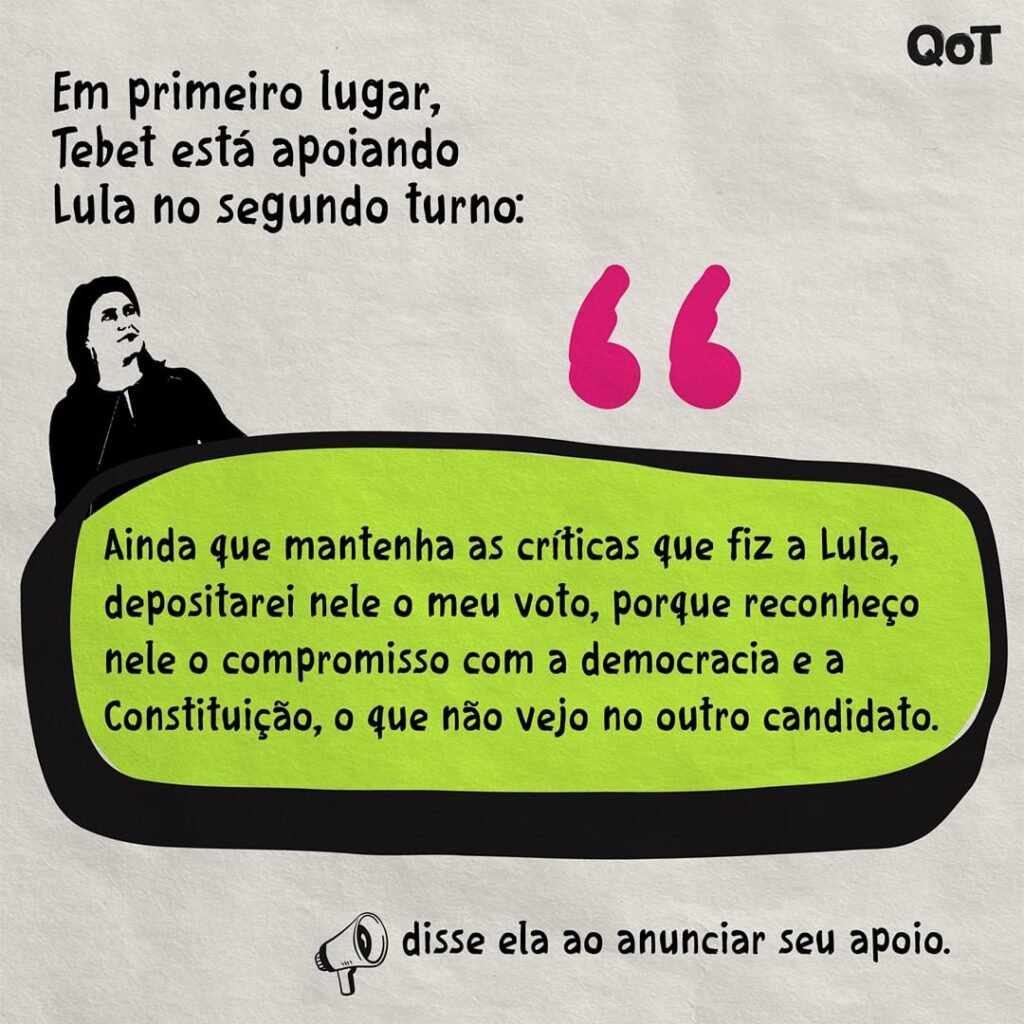 Votar em Lula é honrar Simone Tebet