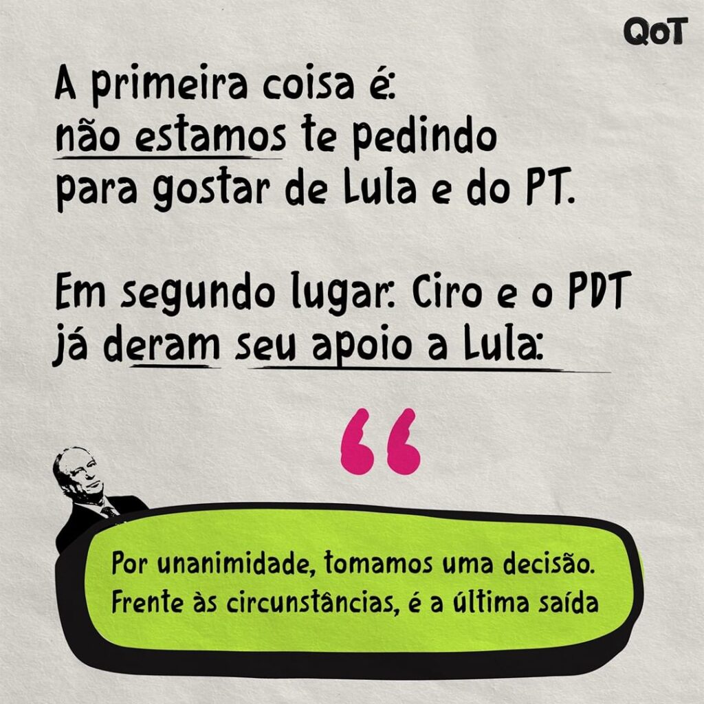 Ciro Gomes e PDT estão com Lula