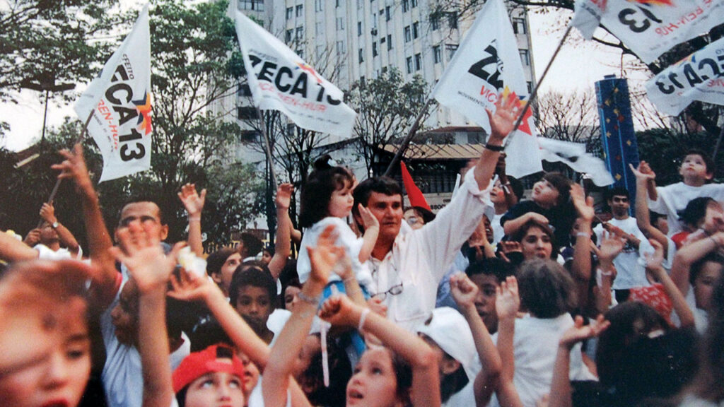 Zeca do PT durante a campanha para prefeito de Campo Grande em 1996