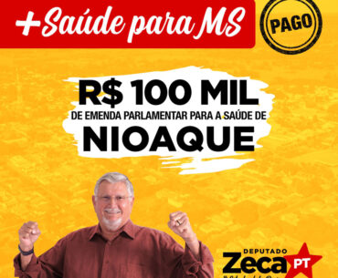 Quase R$ 1 milhão em emendas parlamentares para a saúde de MS - Nioaque