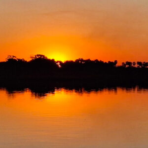 Pôr do sol no Rio Paraguai