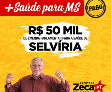 Quase R$ 1 milhão em emendas parlamentares para a saúde de MS - Selvíria